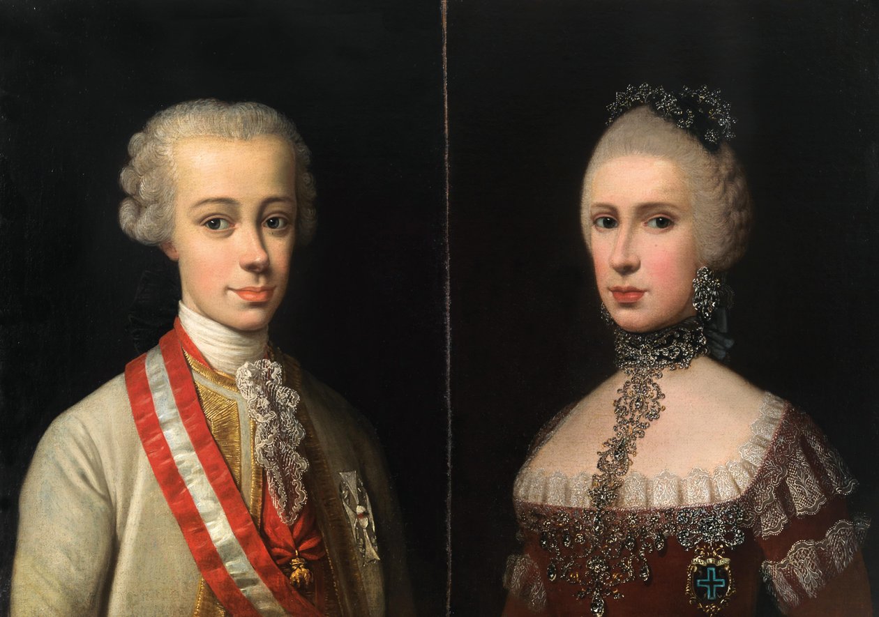 Portréty Leopolda, velkovévody toskánského 1747-1792 a Marie Luisy Španělské 1745-1792, cca 176 od Violante Beatrice Siries