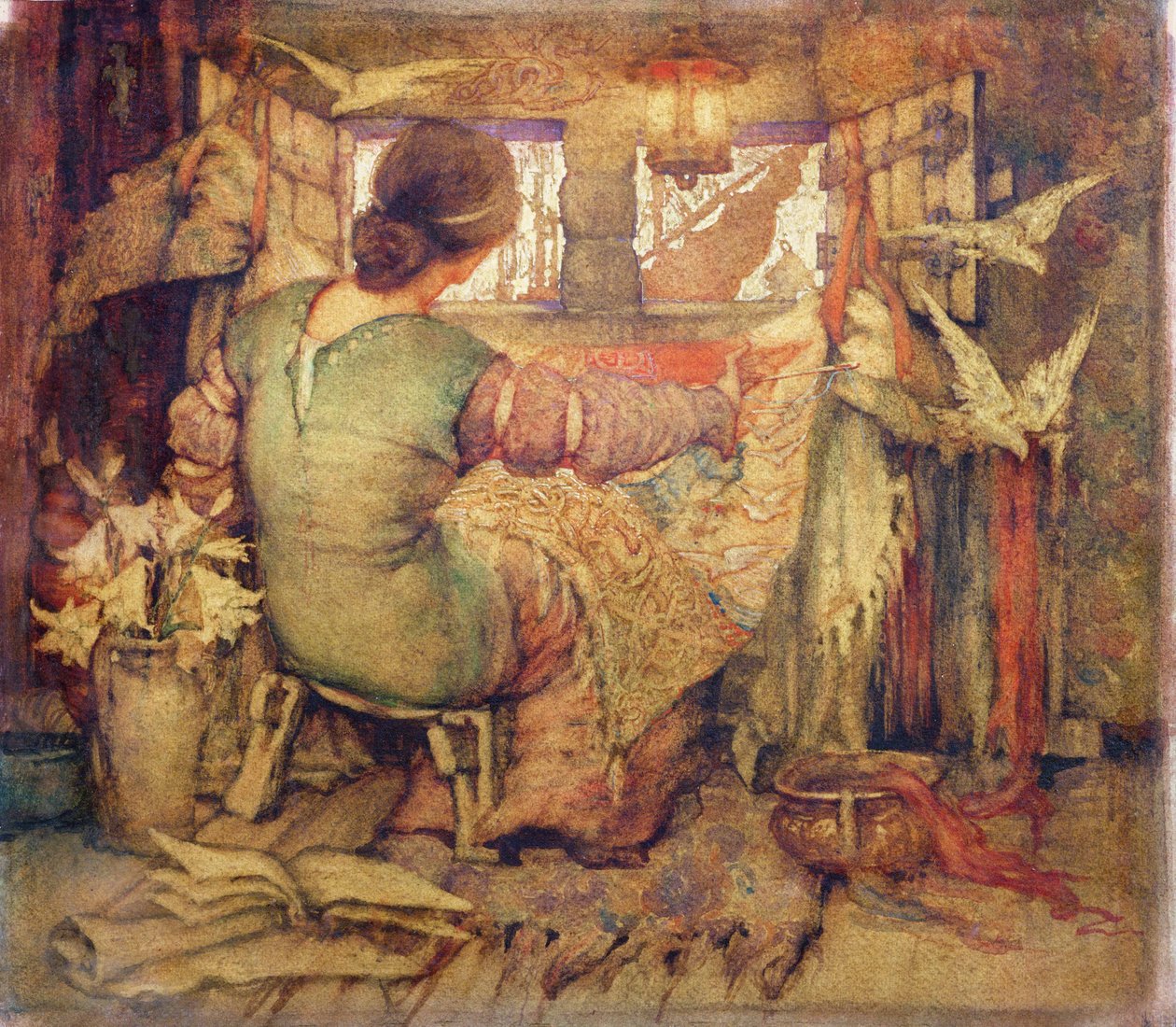 Penelope (akvarel na papíře) od Violet Brunton