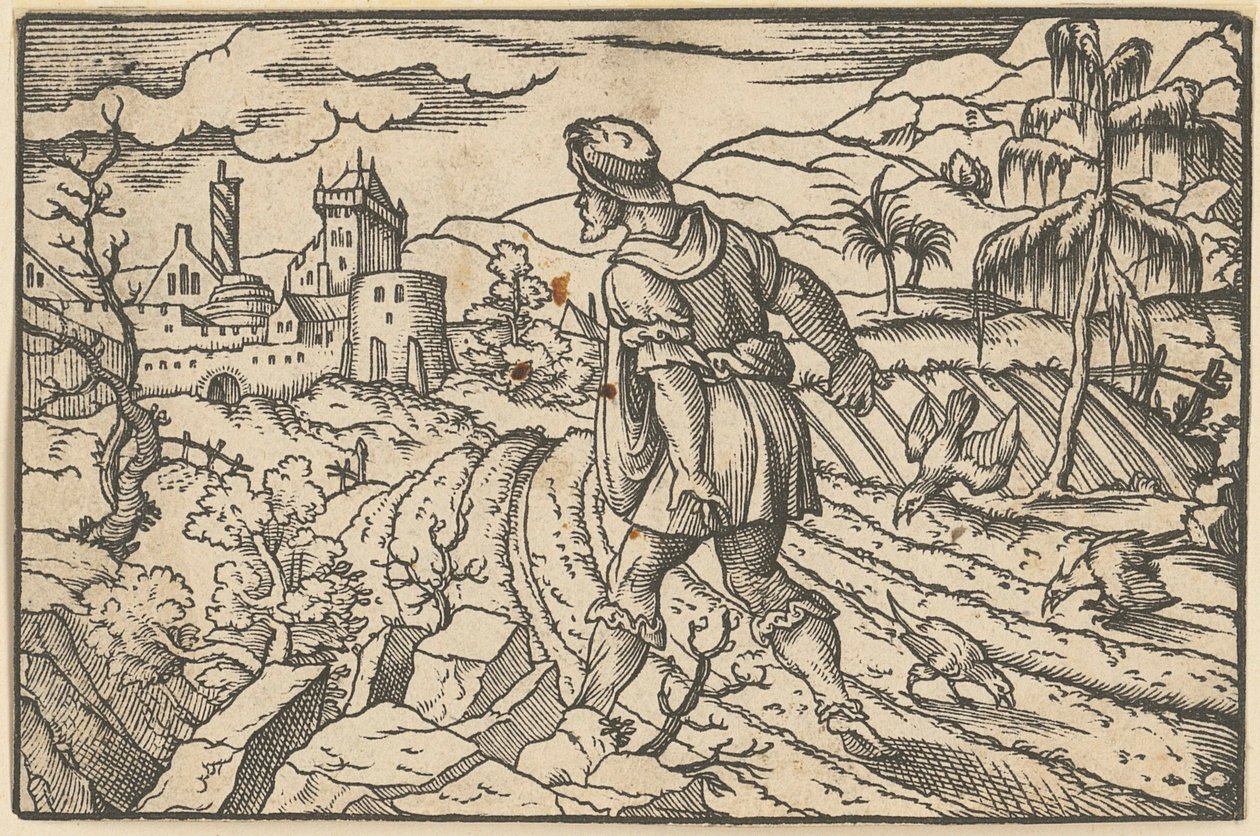 Izajášovy rty byly očištěny serafem [recto]; Jeremiášovo vidění [verso] od Virgil Solis