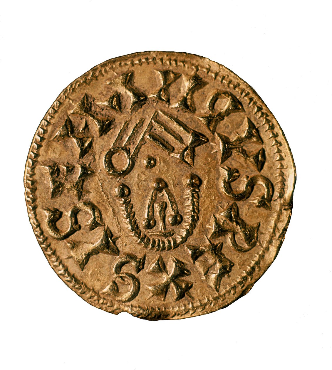 Tremissis (nebo triens) krále Sisenanda, odlitý v Tarracu, Španělsko, 7. století (mince) od Visigothic