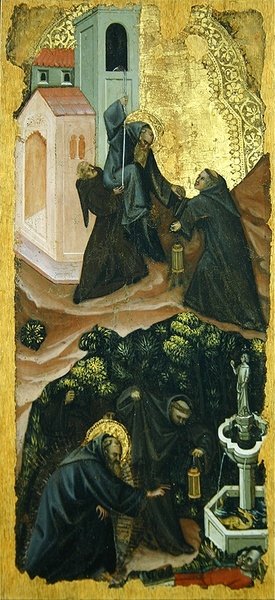 Scény ze života svatého Antonína Opata (tempera na panelu) od Vitale da Bologna Vitale da Bologna
