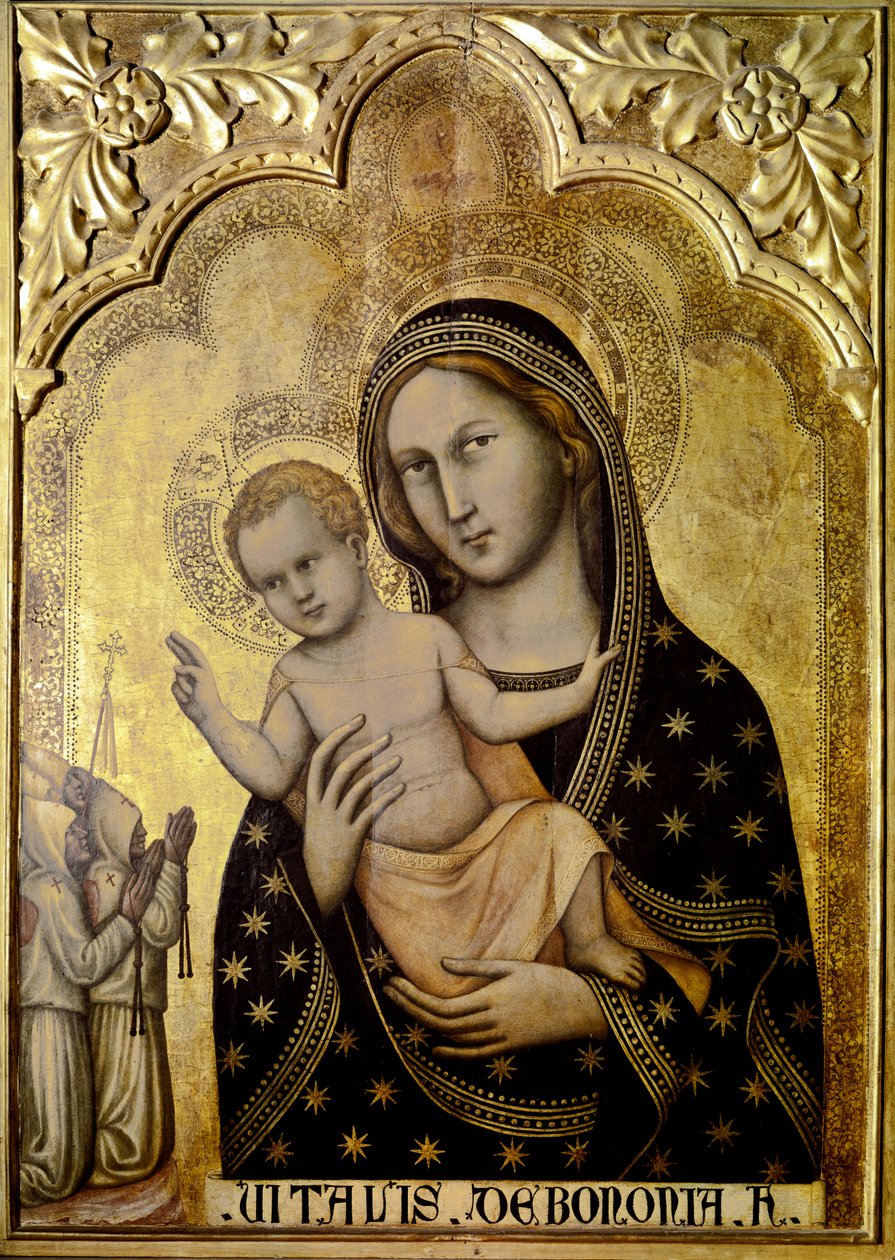 Madona s dítětem. 1345-1350. (tempera a zlato na desce) od Vitale da Bologna