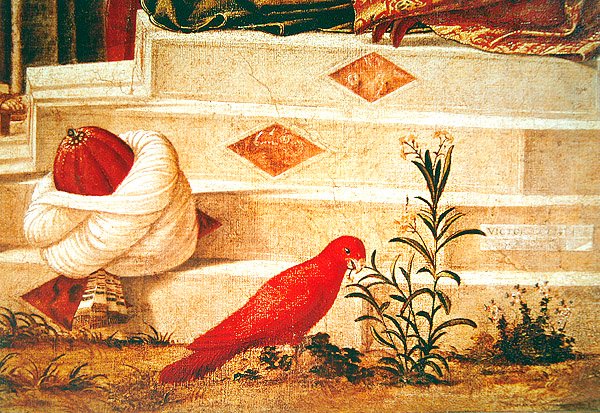 Detail sv. Jiří křtícího pohana, 1501-07 od Vittore Carpaccio