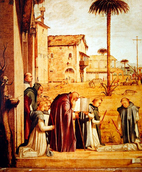 Detail pohřbu sv. Jeronýma, kolem 1507-09 od Vittore Carpaccio