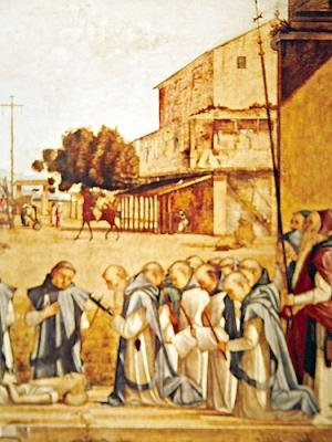 Detail pohřbu sv. Jeronýma, kolem 1507-09 od Vittore Carpaccio