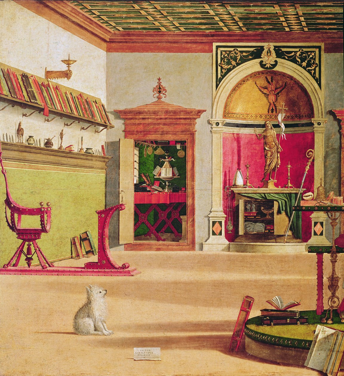 Detail vidění sv. Augustina, kolem 1502-08 (detail 932) od Vittore Carpaccio
