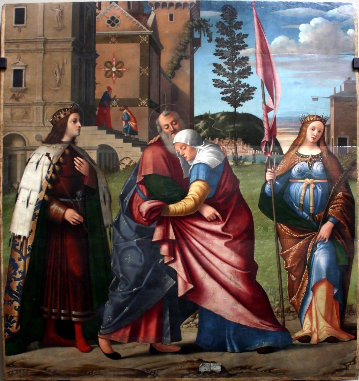 Setkání Joachima a Anny se svatým Ludvíkem IX a svatou Liberou od Vittore Carpaccio