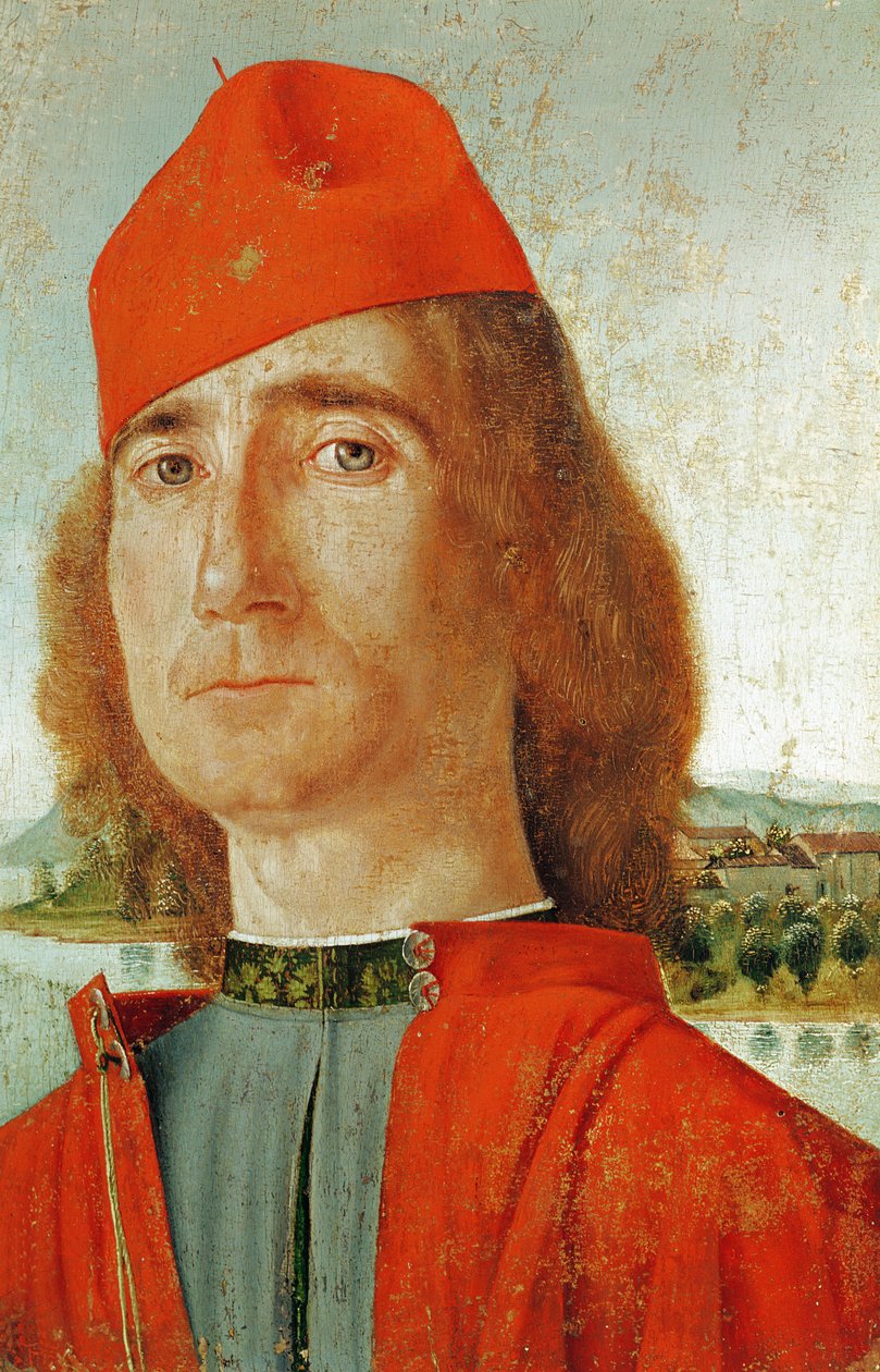 Muž v červeném baretu, 1492 (tempera na dřevě) od Vittore Carpaccio