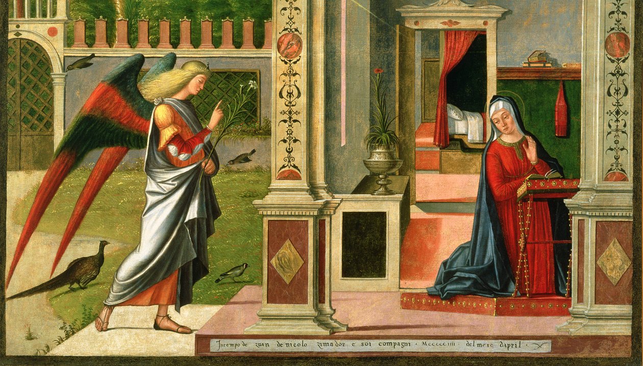 Detail panelu Zvěstování z 120955 od Vittore Carpaccio