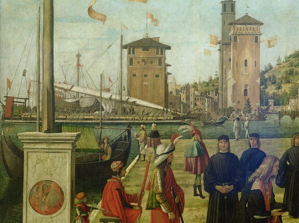Návrat velvyslanců, z cyklu sv. Voršily, 1490-94 detail 51114 od Vittore Carpaccio