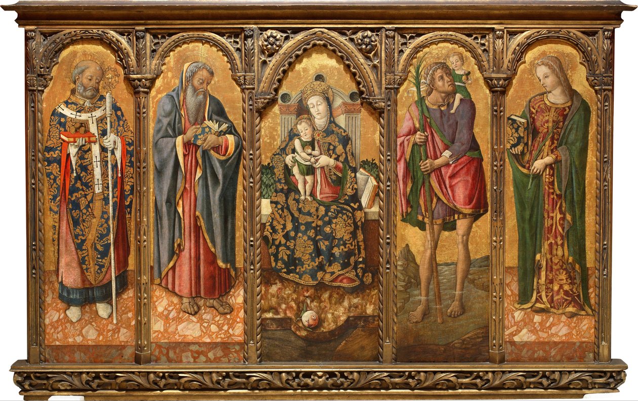 Madonna a dítě se svatými od Vittore Crivelli
