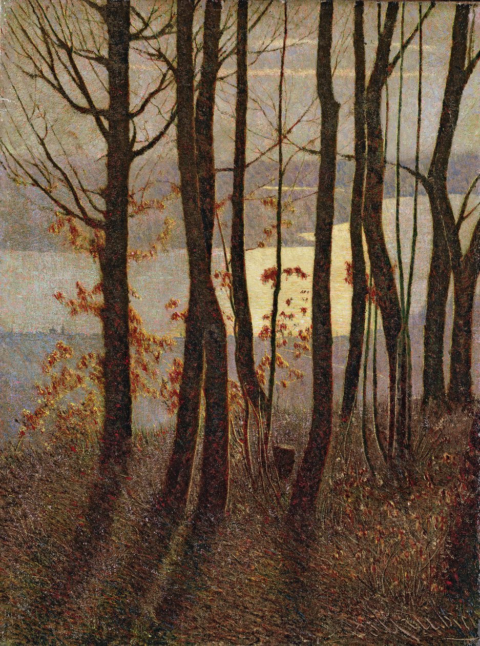 Ráno, z polyptychu Zima v horách, panteistická báseň, 1894-97 přepracovaná 1911-17 od Vittore Grubicy de Dragon