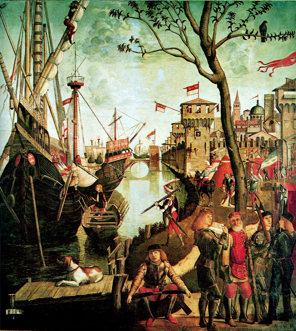 Příjezd svaté Ursuly do Kolína nad Rýnem během obléhání Huny Legenda o svaté Uršule, 1490 od Vittore Carpaccio