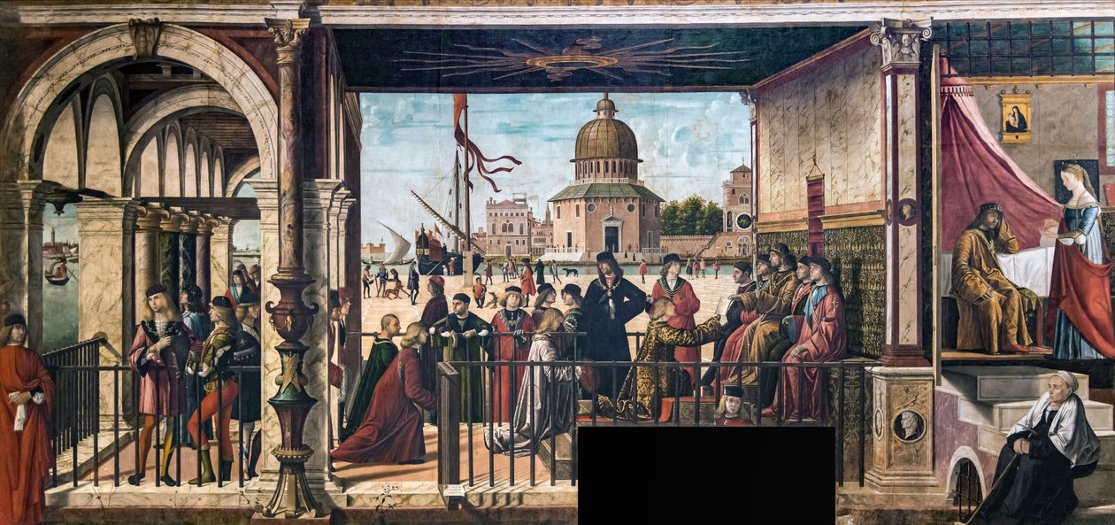 Příjezd anglických velvyslanců na dvůr bretaňského krále Legenda o..., 1495-150 od Vittore Carpaccio
