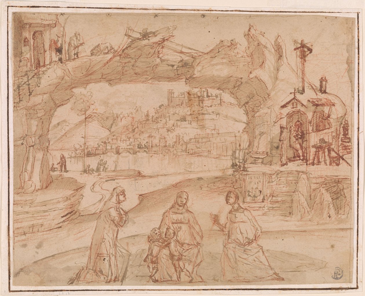 Carpaccio - Panna s dítětem a světci v krajině, asi 1500-1510 od Vittore Carpaccio