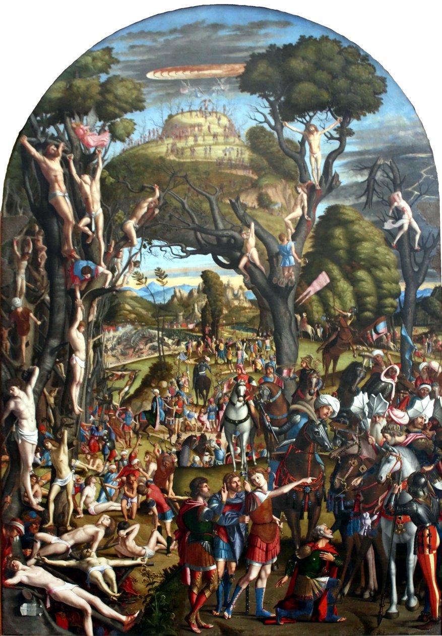 Ukřižování a apoteóza deseti tisíc mučedníků hory Ararat. od Vittore Carpaccio