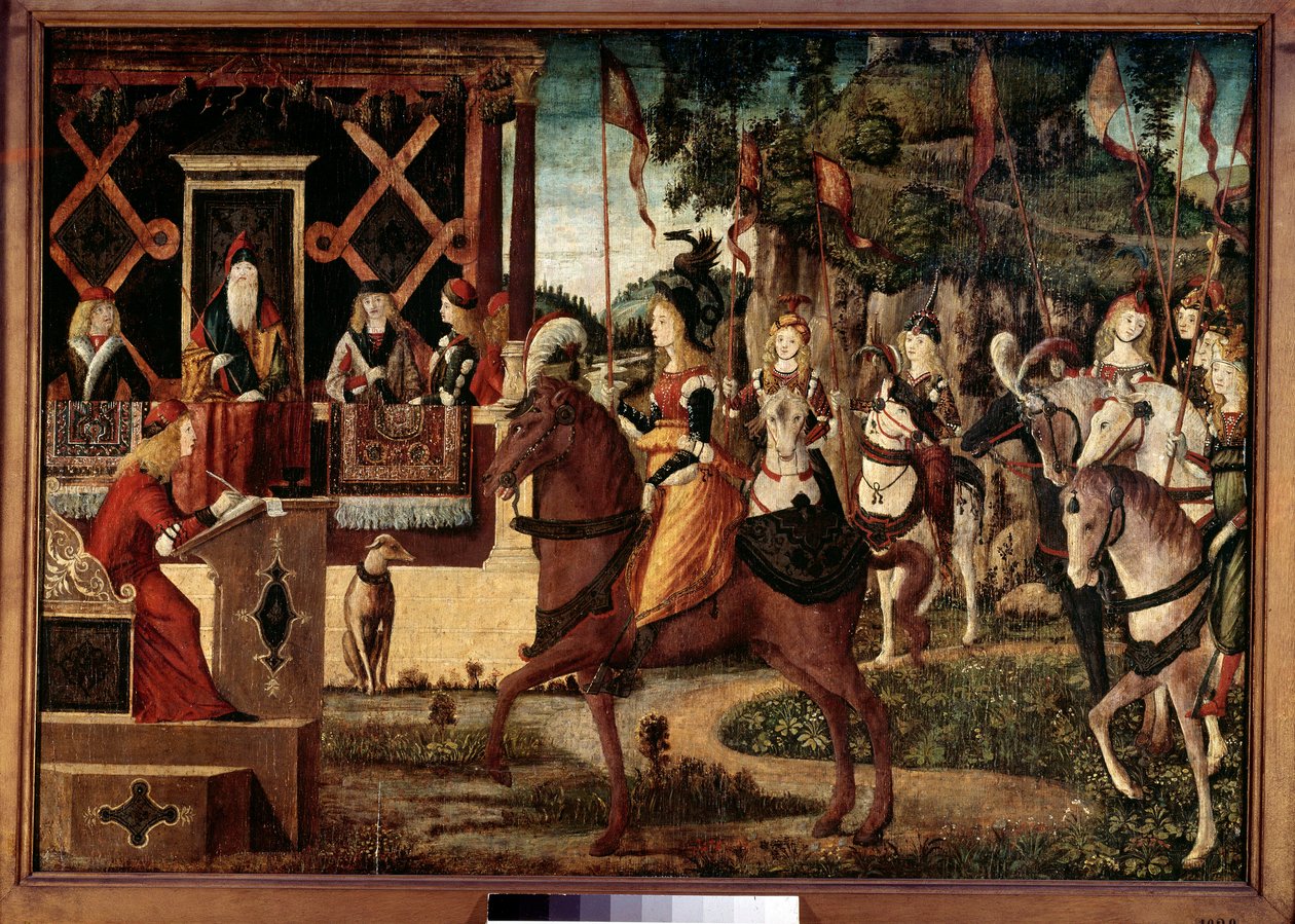 Velvyslanectví Hippolyta, královny Amazonek v Thesee, krále Athén Obraz Vittore Carpaccia (1450-1526) Paříž 16. století, Musee Jacquemarta Andreho. od Vittore Carpaccio