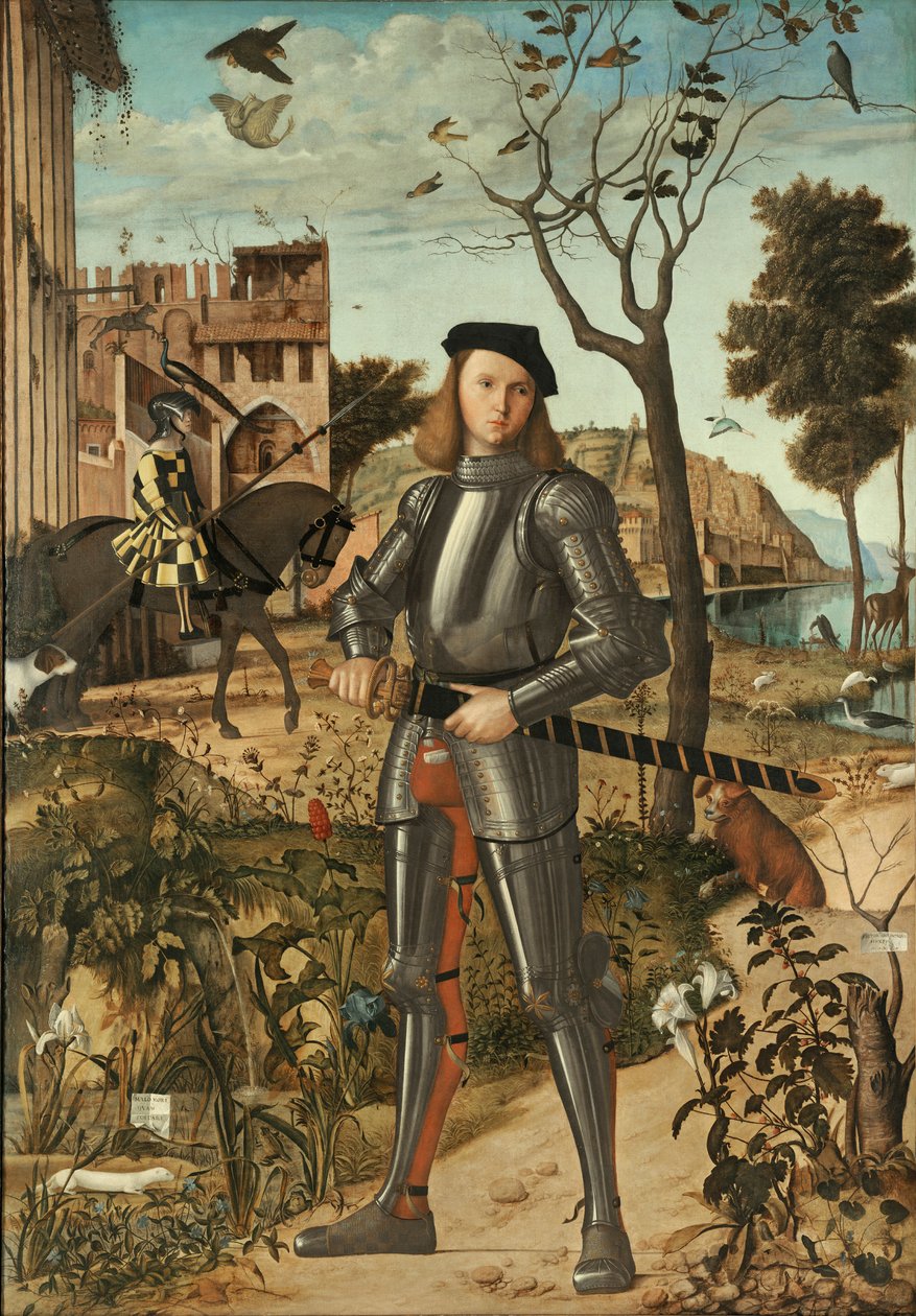 Mladý rytíř v krajině od Vittore Carpaccio