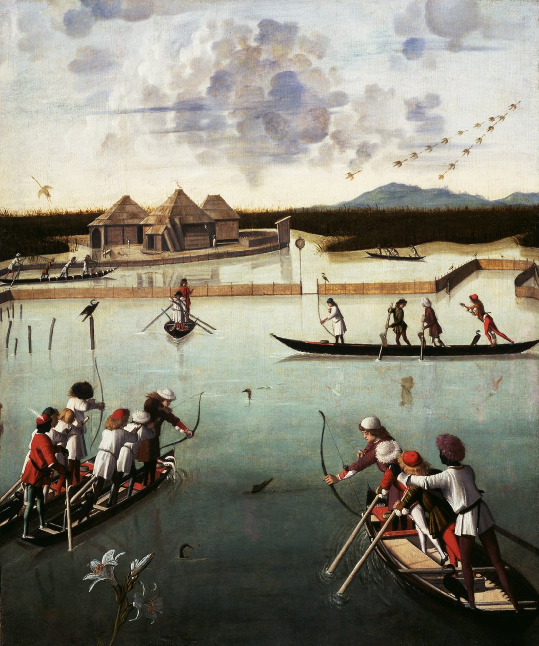 Lov na laguně, asi 1490-5 (olej na desce) od Vittore Carpaccio