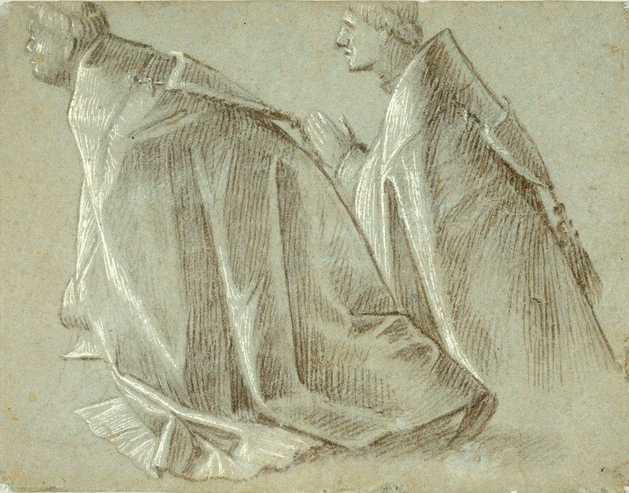 Studie dvou klečících kleriků (recto); Studium stálé mládeže (verze) od Vittore Carpaccio