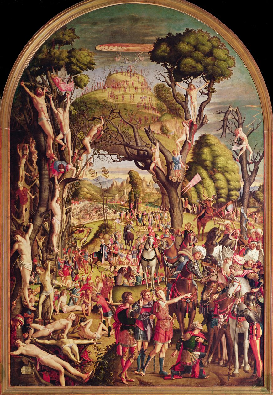 Ukřižování a oslava deseti tisíc mučedníků na hoře Ararat od Vittore Carpaccio
