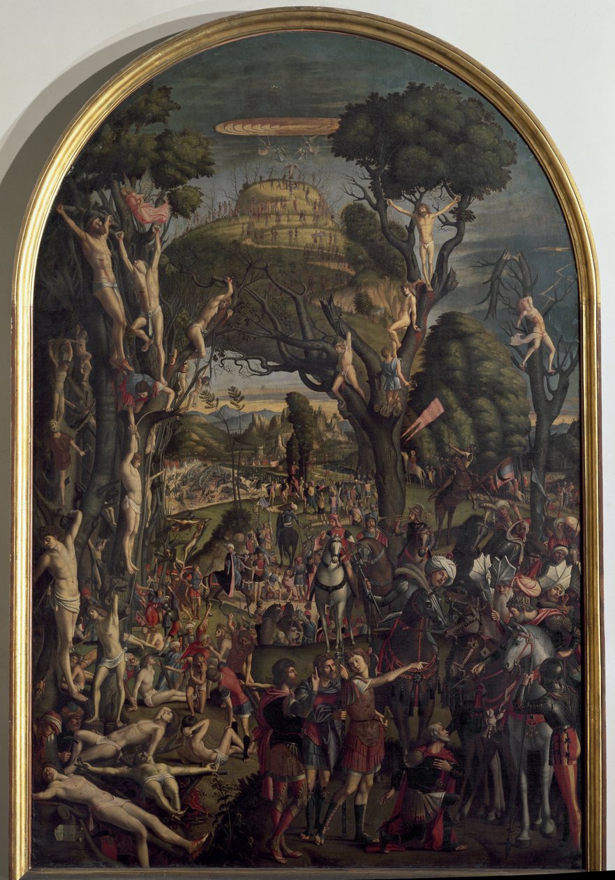 Ukřižování deseti tisíc mučedníků na hoře Ararat - Olej na plátně od Vittore Carpaccio
