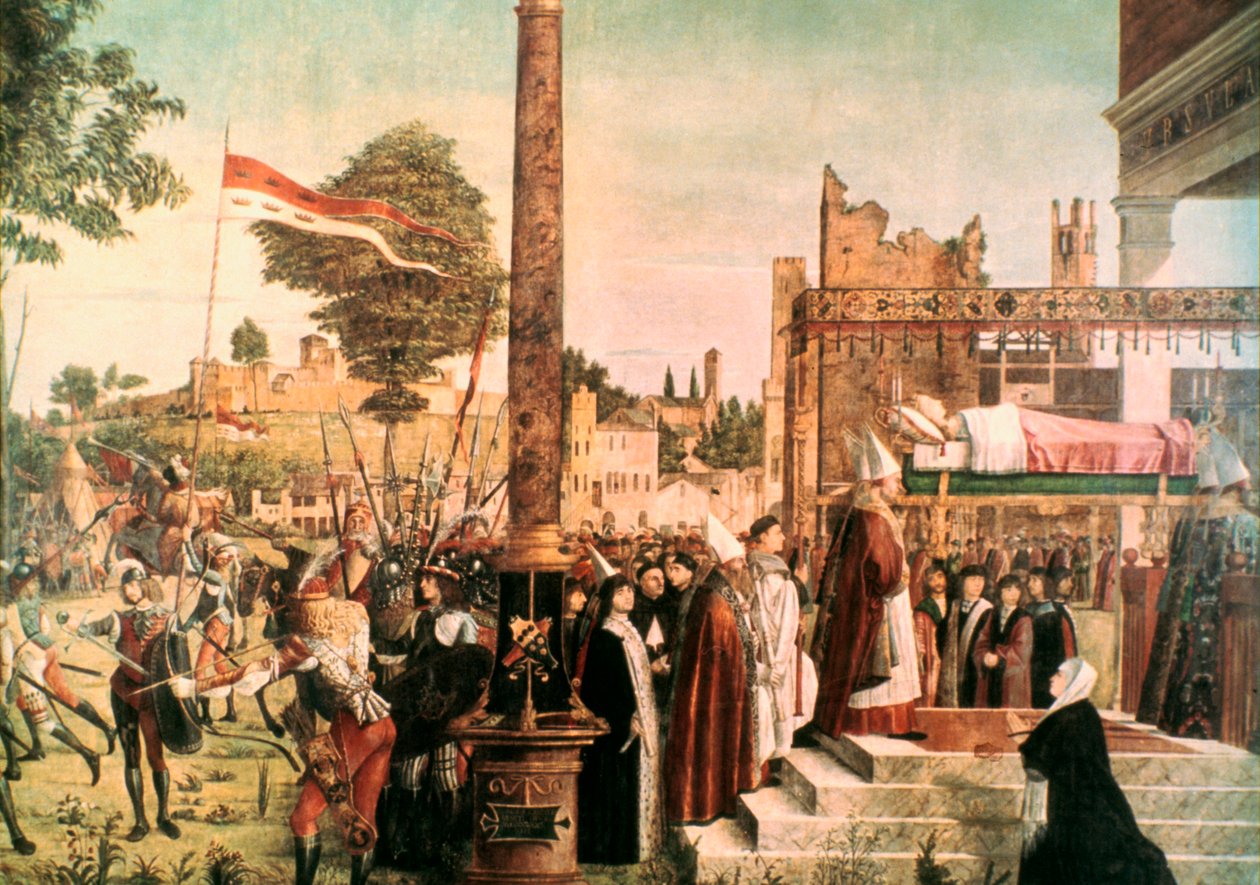 Legenda o svaté Voršule: Umučení a pohřeb sv. Voršily, 1493 od Vittore Carpaccio