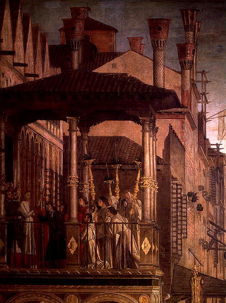 Zázrak relikvie pravého kříže na mostě Rialto (olej na plátně) (detail 119437) od Vittore Carpaccio