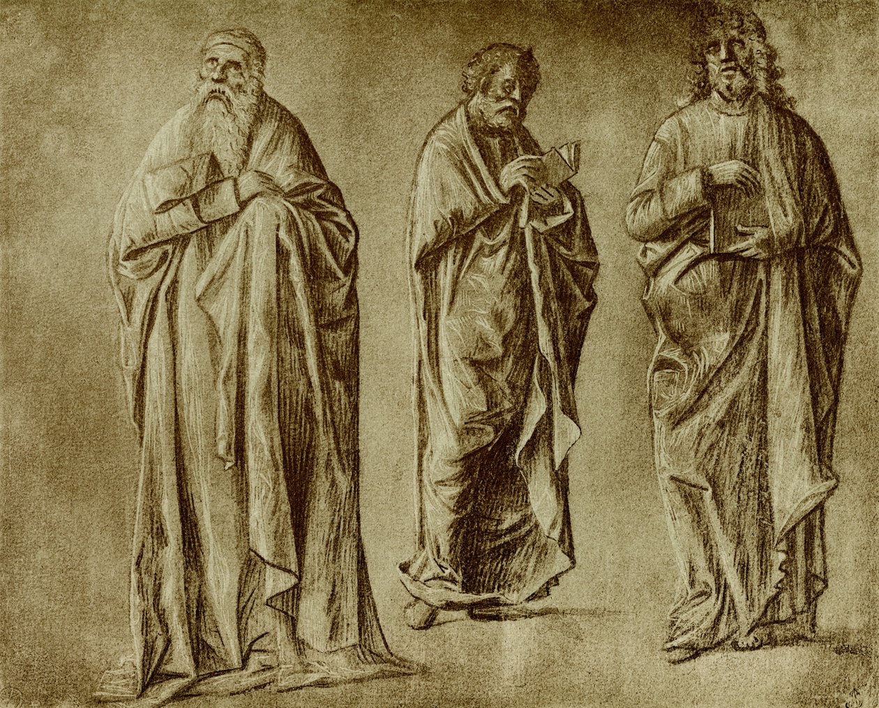 Studie tří postav pro světce od Vittore Carpaccio