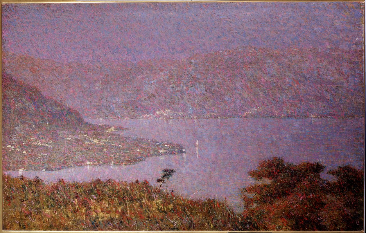 Perla lásky (Nebbiolina sul lago) (Mlha na jezeře, Mlhy na jezeře) Obraz Vittore Grubicy de Dragon (1851-1920) 1896 Rozměr 33,5x51 cm Milán, Galleria d