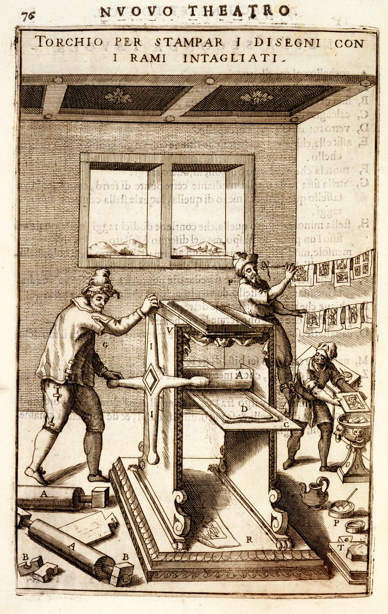 Rytec pro tisk z výkresů, 1607 od Vittorio Zonca