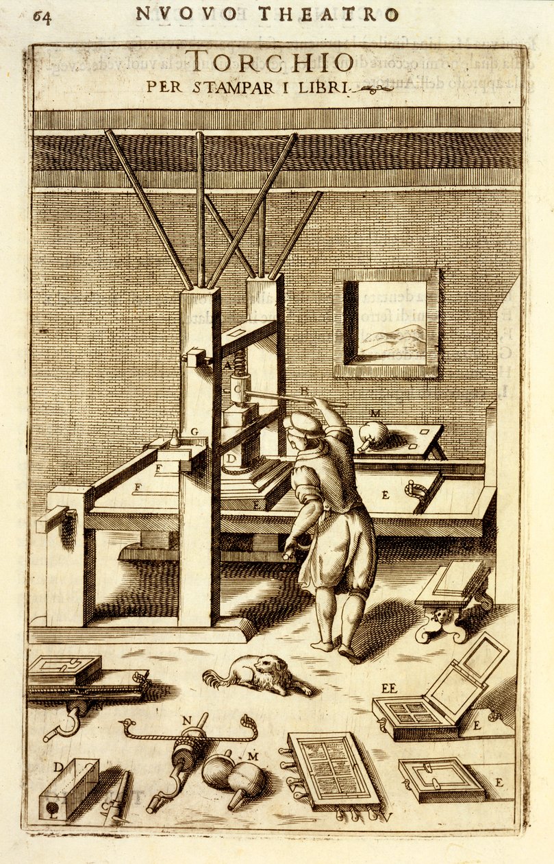 Knihtisk pro tisk knih, 1607 od Vittorio Zonca