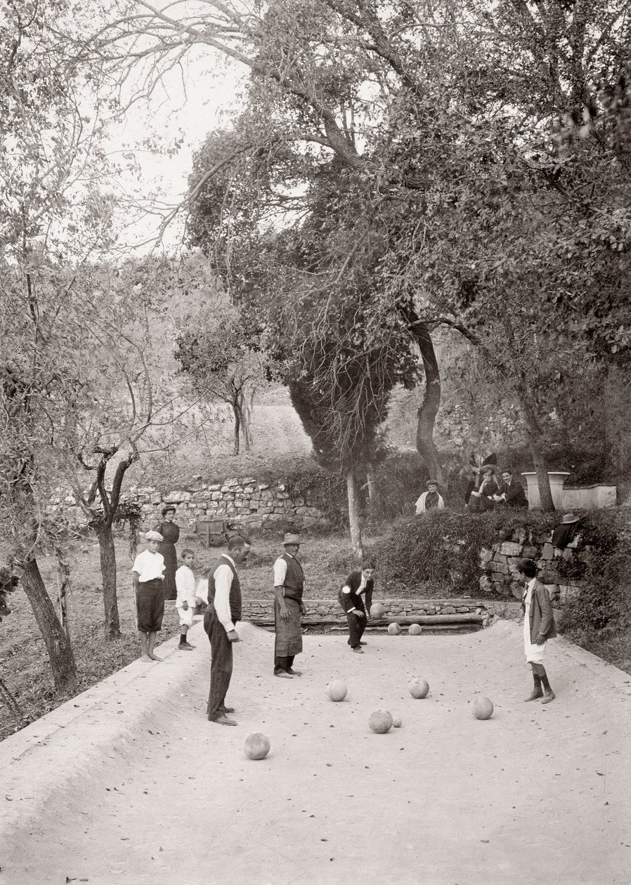 Hra boccia (černobílá fotografie) od Vittorio Alinari