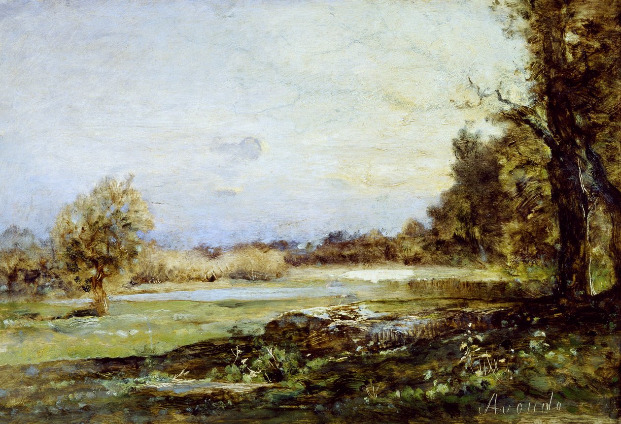 Country, cca 1870, Vittorio Avondo (1836-1910), olej na plátně, 24x35 cm od Vittorio Avondo
