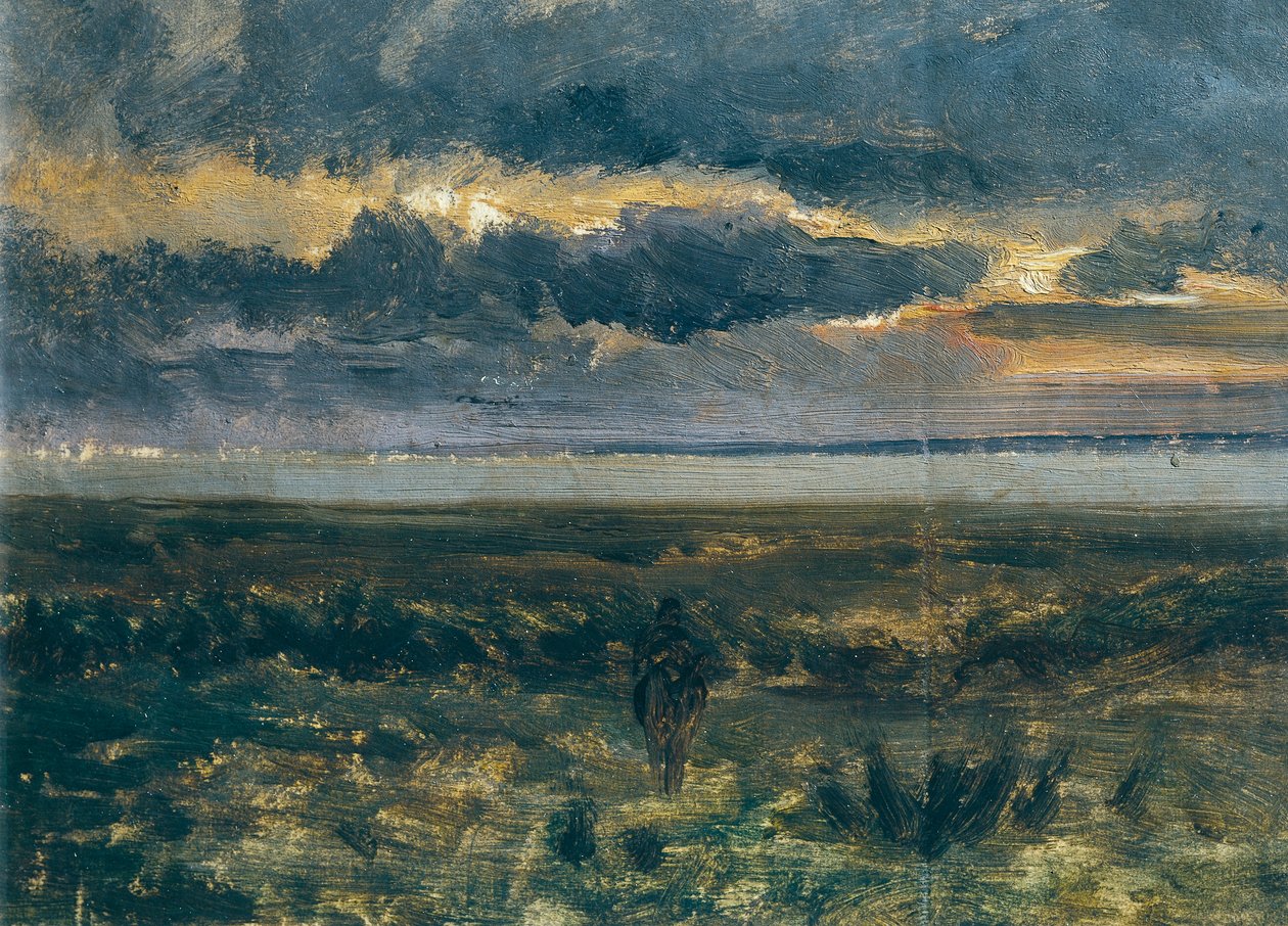 Západ slunce nad mořem, Vittorio Avondo (1836-1910) od Vittorio Avondo