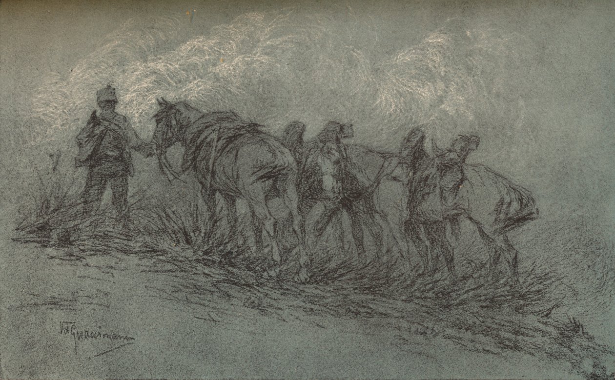 Křídová studie od Vittoria Guaccimanniho, c1900 od Vittorio Guaccimanni