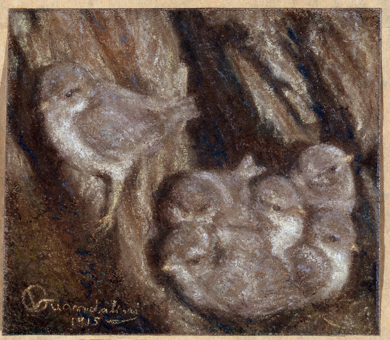 La couvee Pastel od Vittoria Guandaliniho (1861-1923) od Vittorio Guandalini