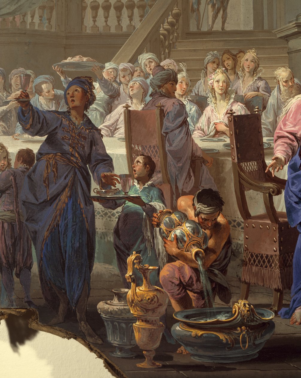 Svatba v Káně od Vittoria Maria Bigariho (1692-1776), detail od Vittorio Maria Bigari