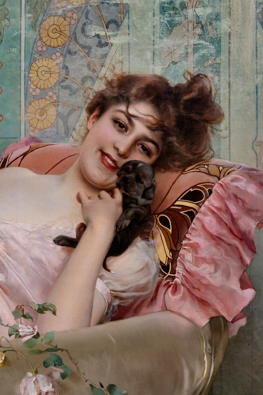 Dáma s malým psem, detail od Vittorio Matteo Corcos