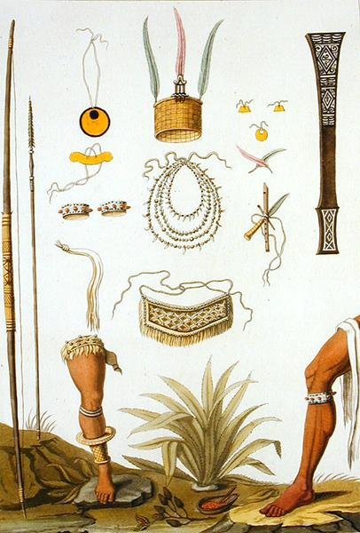 Předměty patřící indiánům (barevné rytí) od Vittorio Raineri