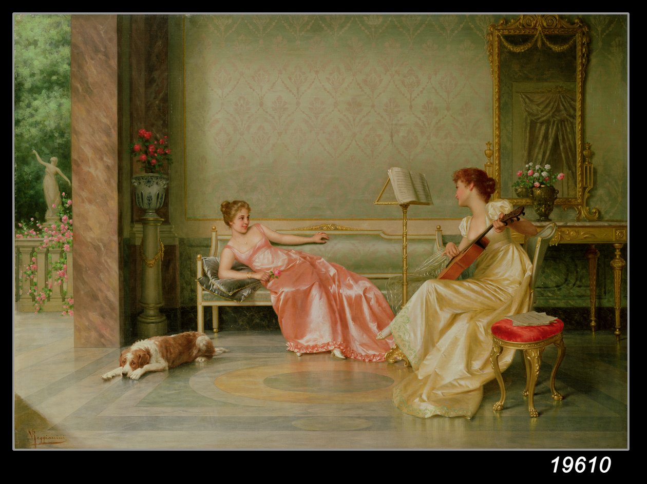 Hudební mezihra (olej na plátně) od Vittorio Reggianini