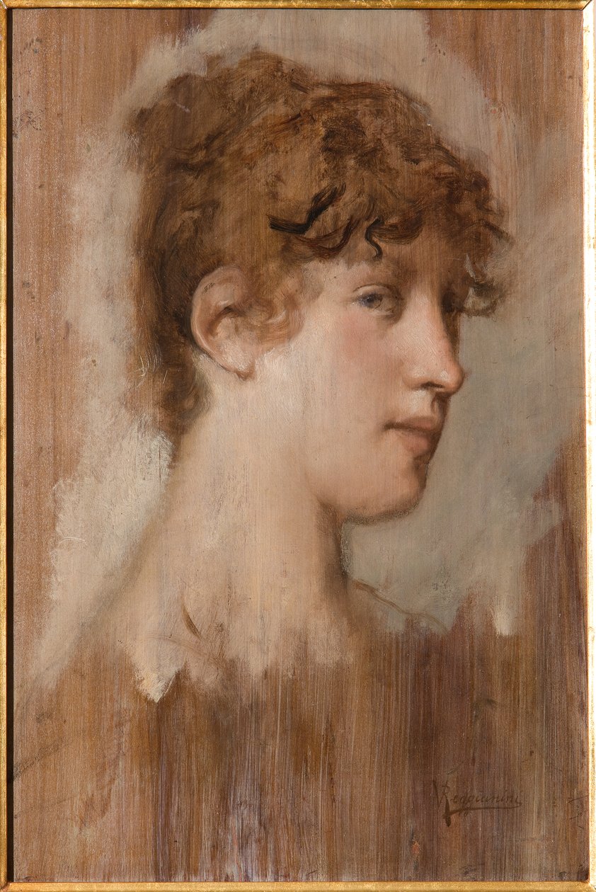 Dívčí tvář (olejová malba) od Vittorio Reggianini