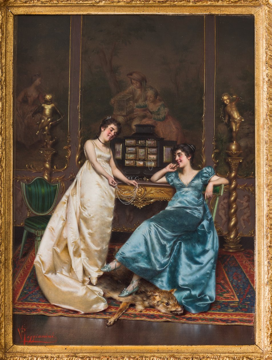 Perlový náhrdelník (olej na plátně) od Vittorio Reggianini