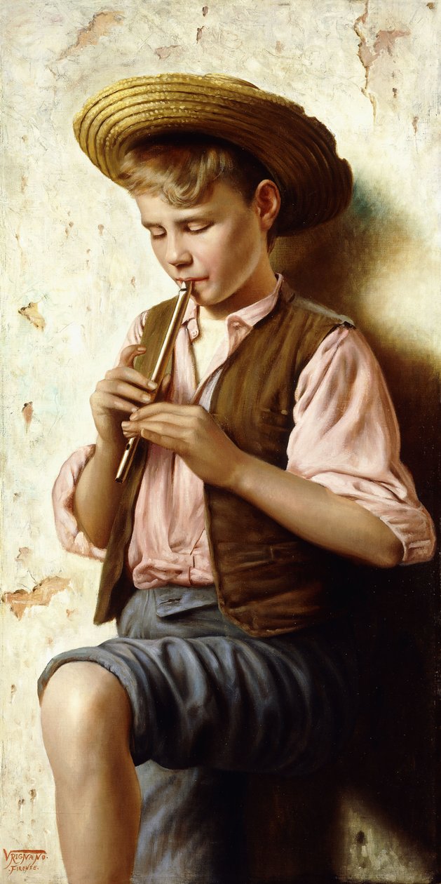 Mladý chlapec s flétnou od Vittorio Rignano