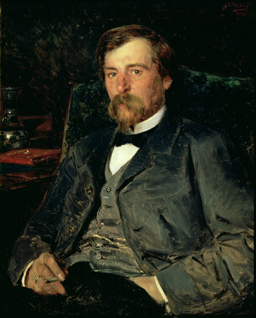 Portrét umělce Illarion Michajlovič Pryanishikov (1840-94), 1883 od Vladimir Egorovic Makovsky