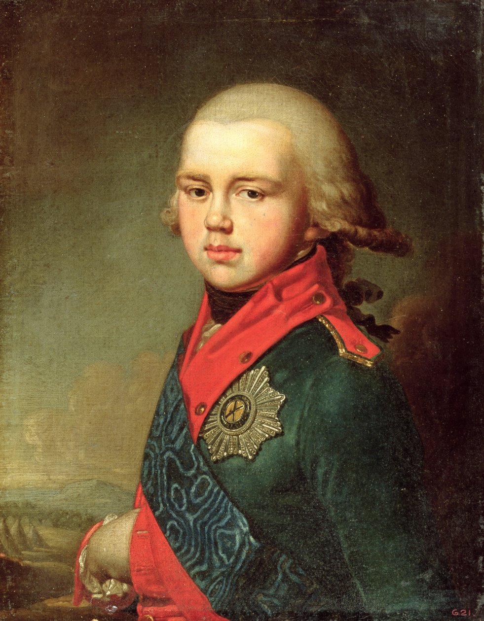 Portrét velkovévody Konstantina Pavloviče (1779-1831) 1795 od Vladimir Lukich Borovikovsky