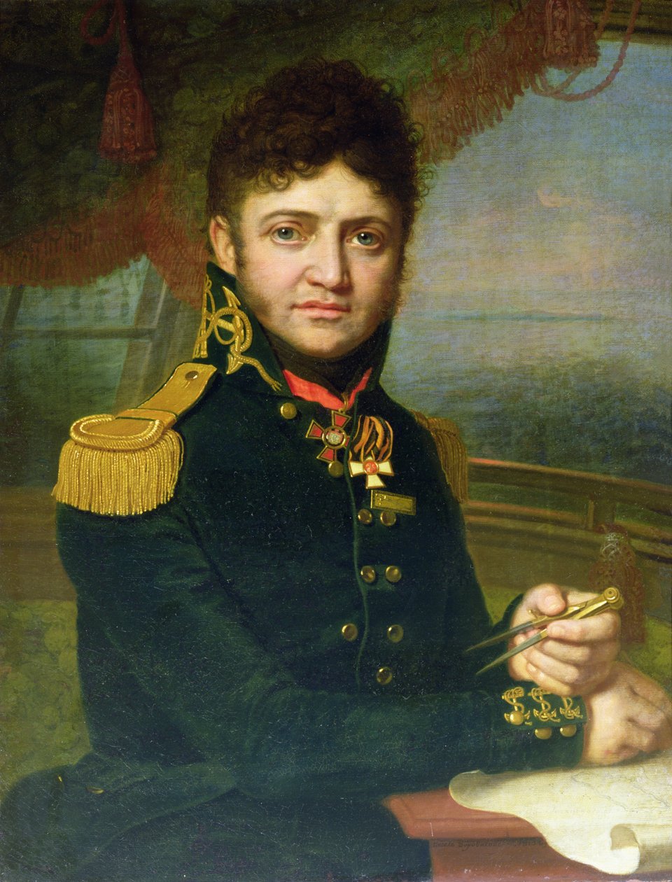 Portrét Jurije F. Lisjanského, 1810 od Vladimir Lukich Borovikovsky