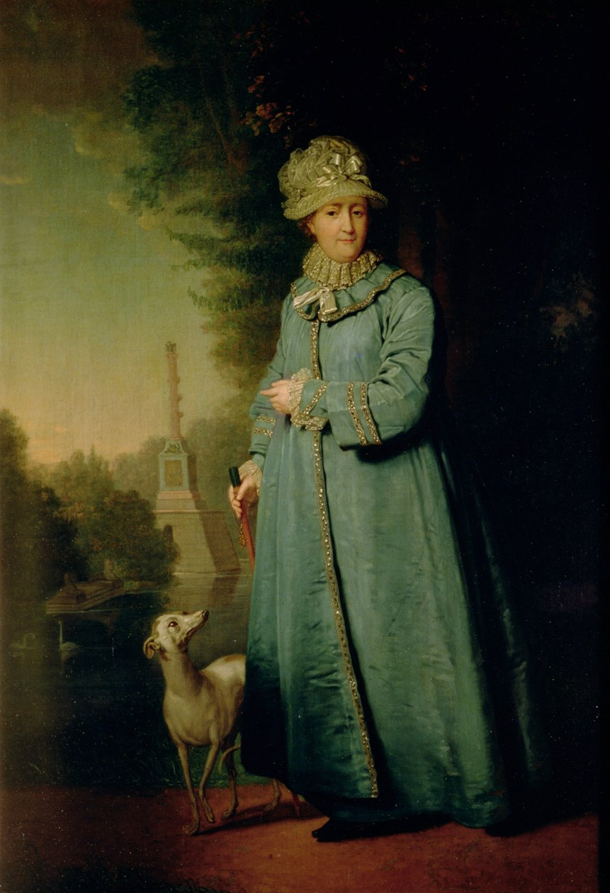 Procházka v parku v Carskoje Selo (se sloupem šachistů v pozadí) 1794 od Vladimir Lukich Borovikovsky