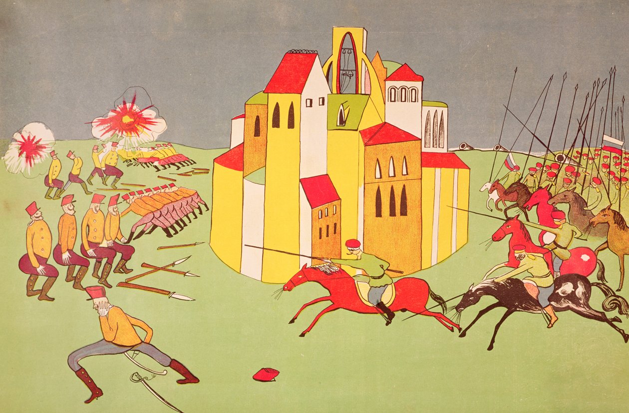 Kapitulace Lvova rakousko-uherskou armádou ruské armádě v září 1914, cca 1914-15 od Vladimir Mayakovsky
