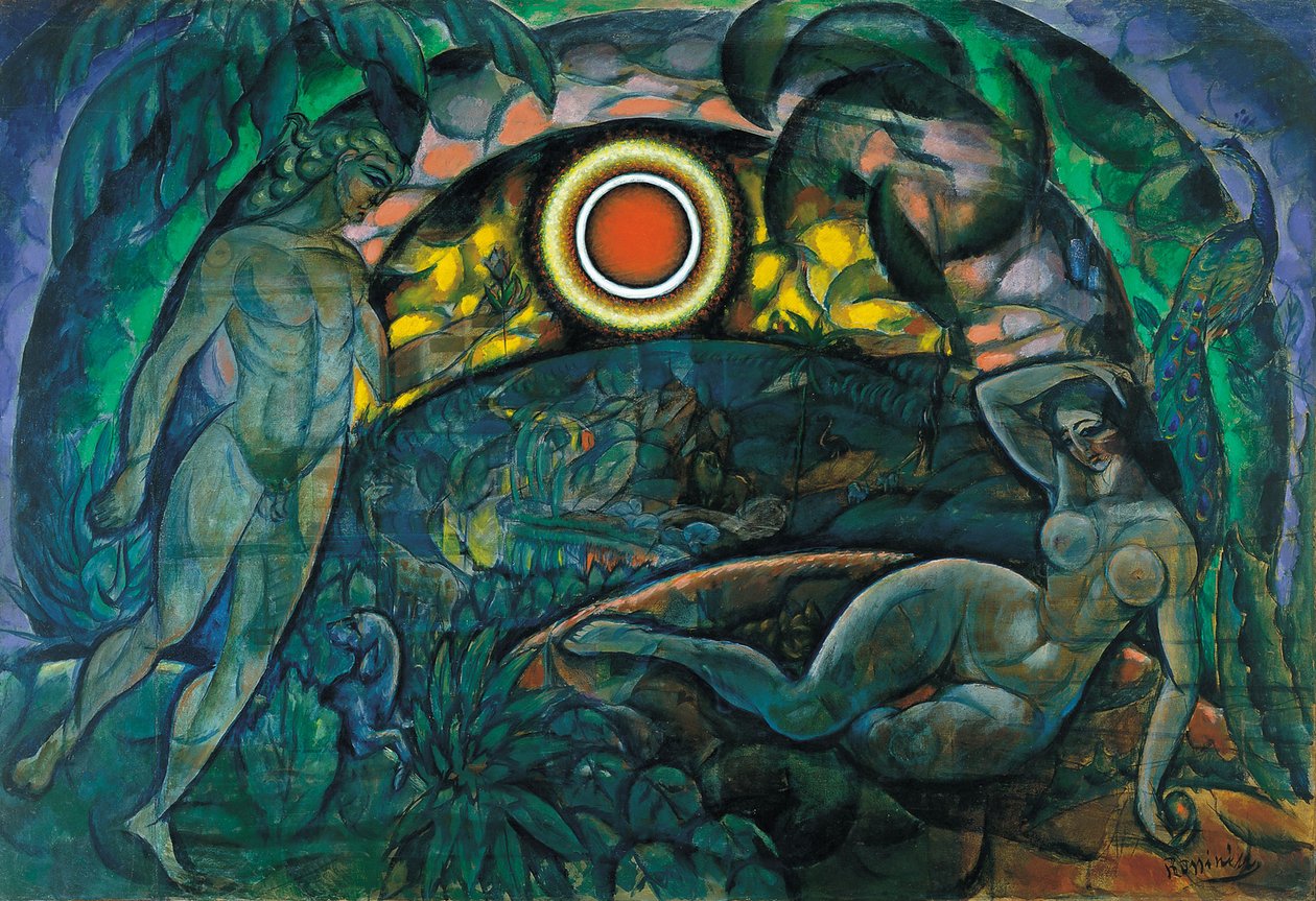Adam a Eva, 1912 od Daniel Vladimir Baranoff Rossine